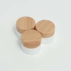 Wood Grain Lid White Opal Glass Concentrates Container,CANNACOAST™,Wood Grain Lid White Opal Glass Concentrates Container