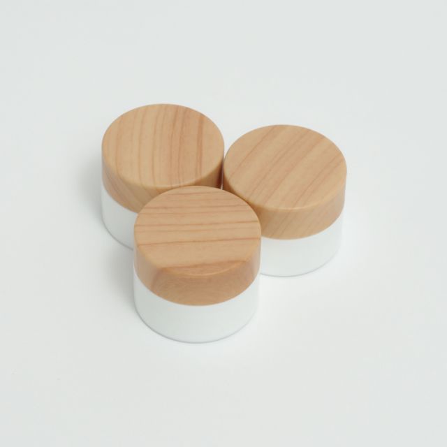 Wood Grain Lid White Opal Glass Concentrates Container,CANNACOAST™,Wood Grain Lid White Opal Glass Concentrates Container