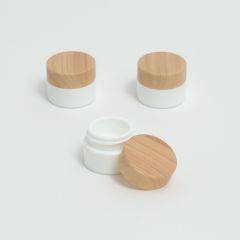 Wood Grain Lid White Opal Glass Concentrates Container,CANNACOAST™,Wood Grain Lid White Opal Glass Concentrates Container