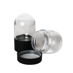 Clear Glass Bulb Flower Jars,CANNACOAST™,Premium Clear Bulb Glass Jars with Child-Resistant Lids