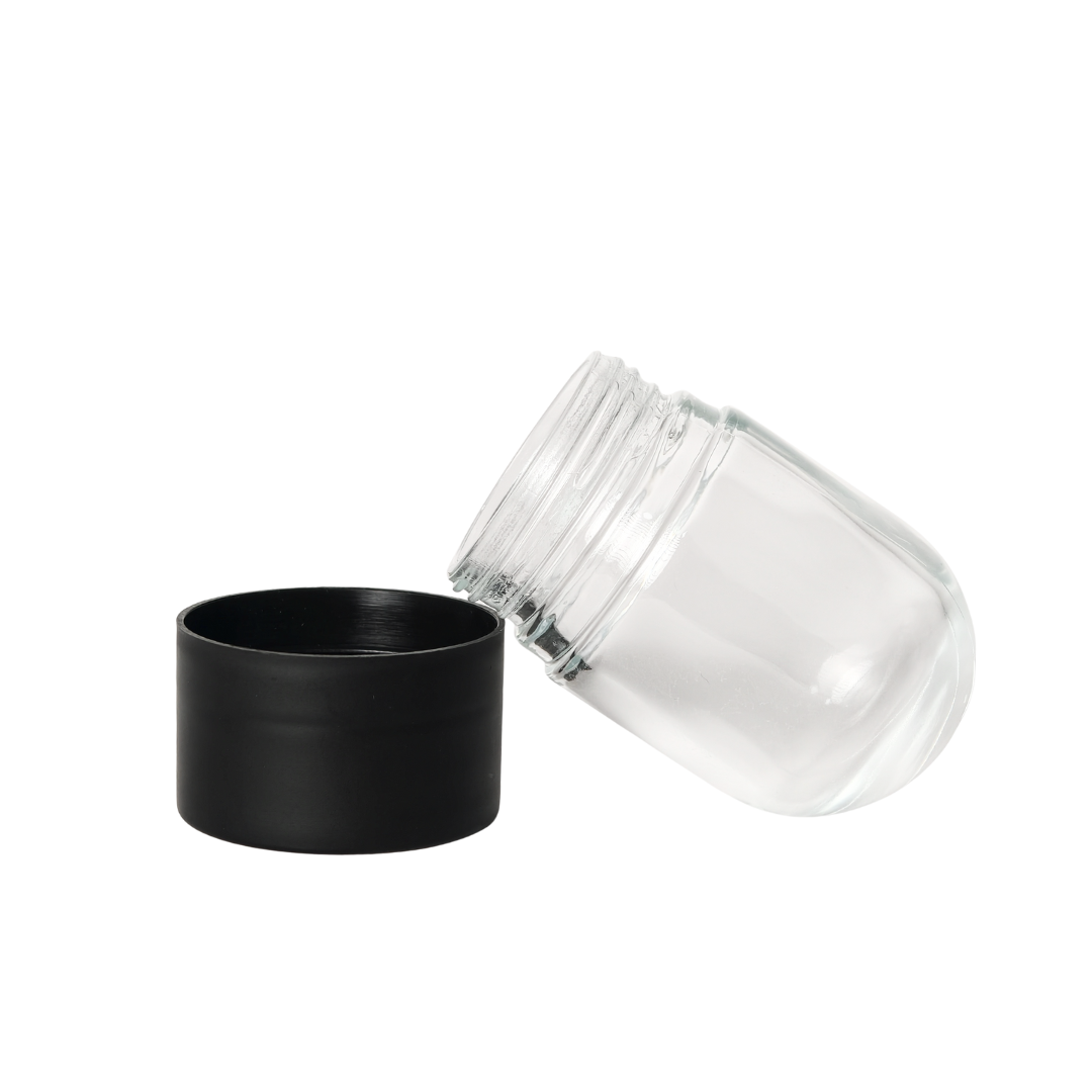 Clear Glass Bulb Flower Jars,CANNACOAST™,Premium Clear Bulb Glass Jars with Child-Resistant Lids