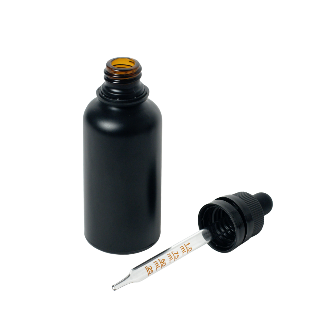 Black Coated Amber Dropper Bottle,CANNACOAST™,UV Coated Glass - Wholesale Amber Glass Dropper Bottles