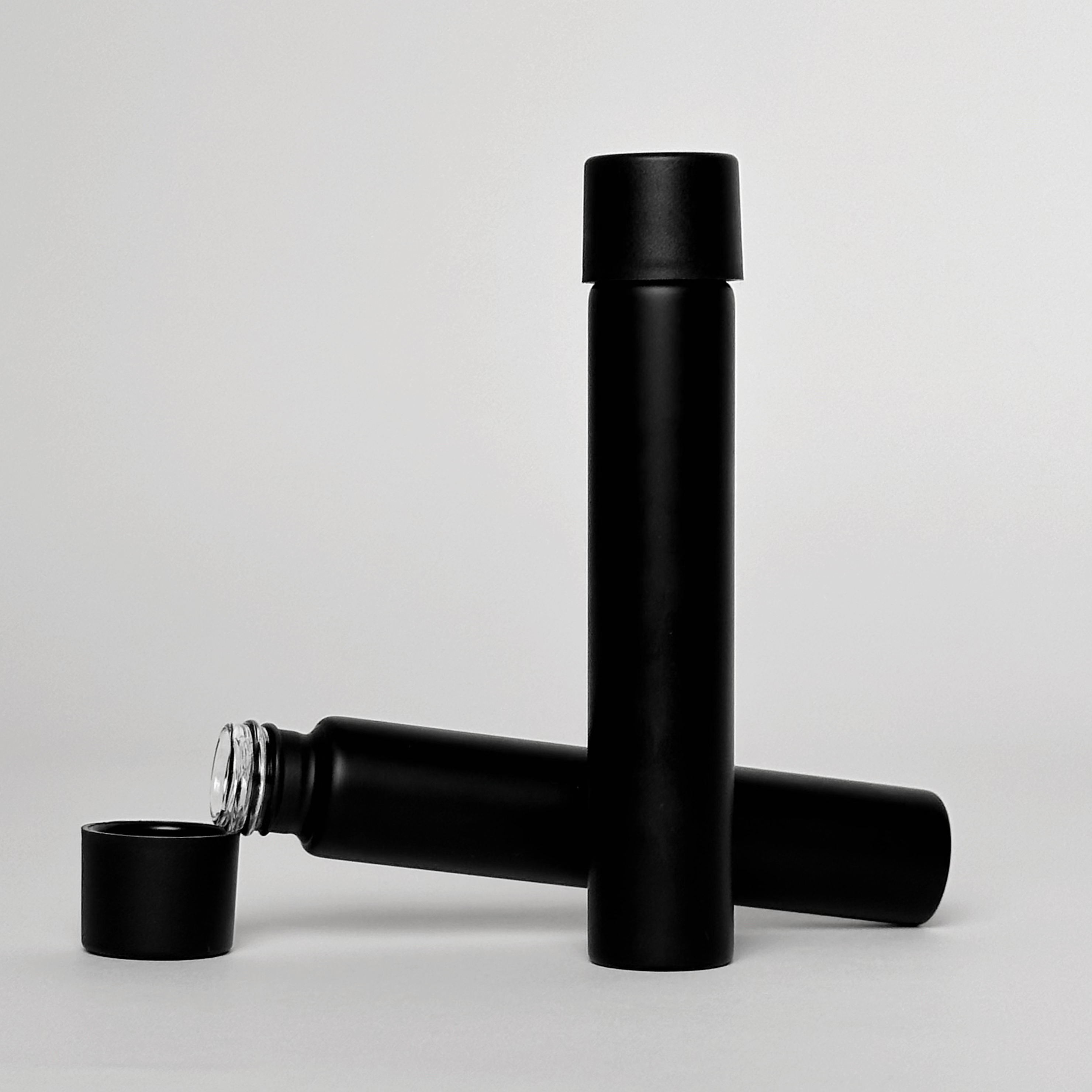 Child-Resistant Black Glass Tubes,CANNACOAST™,UV Protected Black Glass Jars - Custom child resistant glass jars