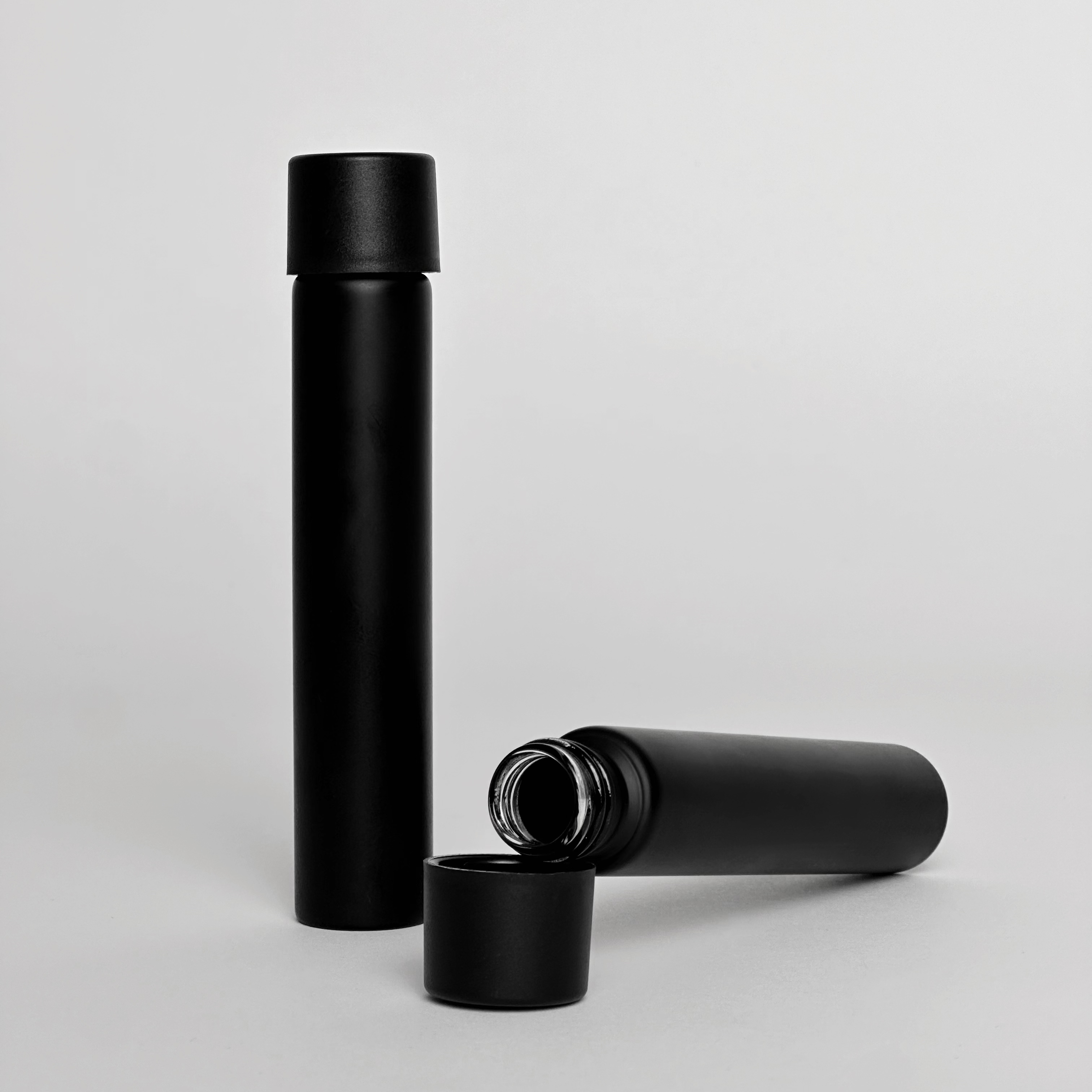 Child-Resistant Black Glass Tubes,CANNACOAST™,UV Protected Black Glass Jars - Custom child resistant glass jars