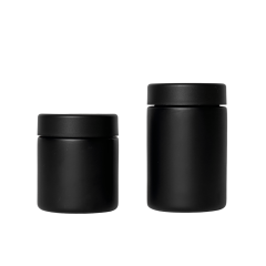 Child-Resistant Black Glass Jar,CANNACOAST™,CR Black Coat Glass Jars | UV-Proof Flower Packaging | CANNACOAST™