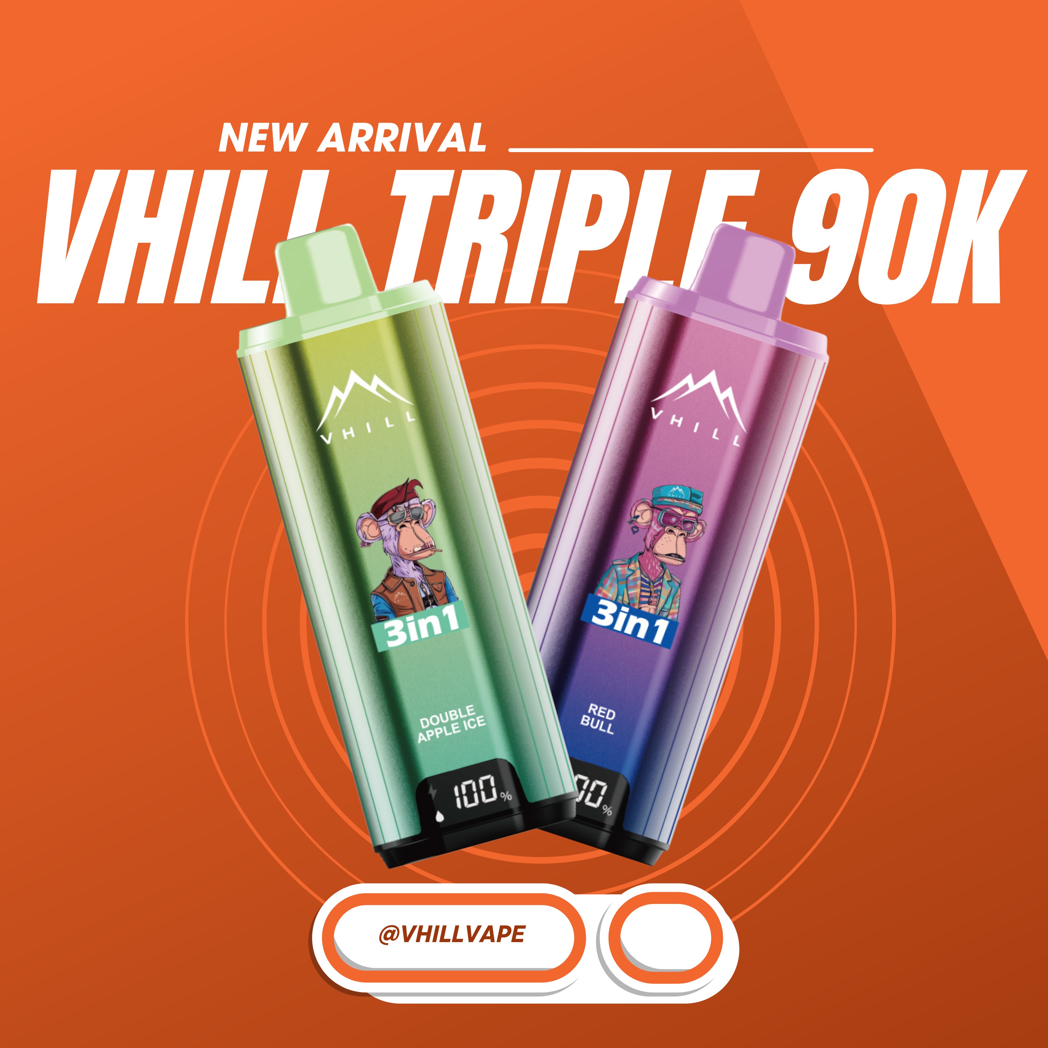 VHILL トリプル 90,000パフ 3-in-1