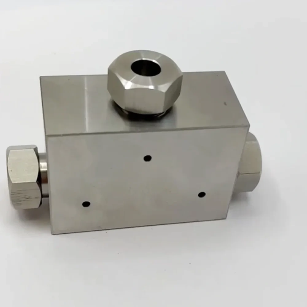 Waterjet Cutter Head Parts 1/4" 3/8" HP Tee Assembly 3/8 High Pressure Tees 1/4 For Water Jet Cutting Head Intensifer Pump Spare