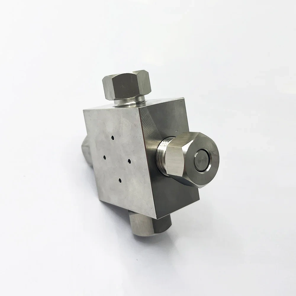 Waterjet Cutter Pump 3/8‘’ High Pressure Four-way Cross Assembly 75K - 87K 3/8 Stainless Steel Crossing 014168-1 1-13165-100-6