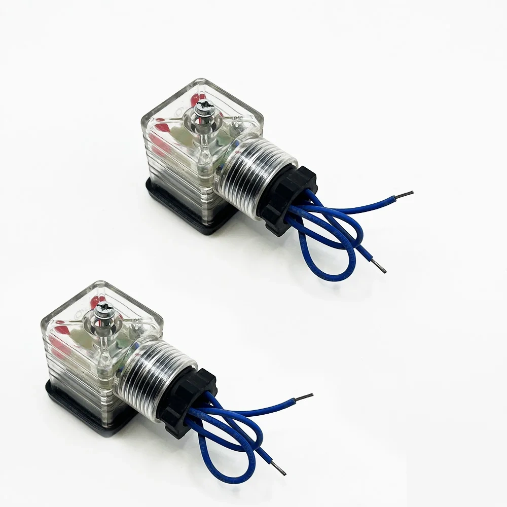 Waterjet Cutting 2sets DC24 Dust-Proof Indicator Light Connector Junction Box Hydraulic Solenoid Valve Plug Reversing Valve Coil