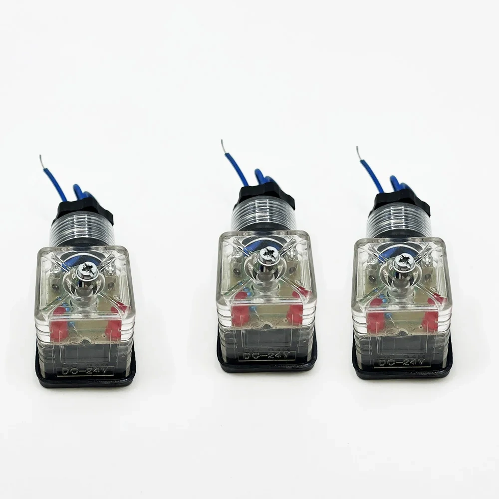 Waterjet Cutting 2sets DC24 Dust-Proof Indicator Light Connector Junction Box Hydraulic Solenoid Valve Plug Reversing Valve Coil