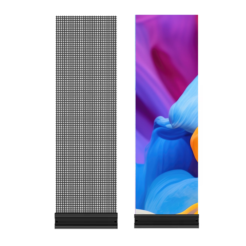 p10   Indoor LED flexible film screen, crystal invisible glass window, holographic LED display screen, adhesive LED transparent screen