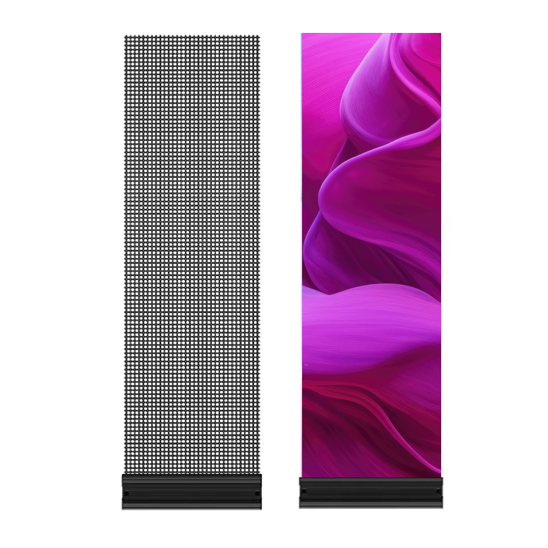 P20     Indoor LED flexible film screen, crystal invisible glass window, holographic LED display screen, adhesive LED transparent screen