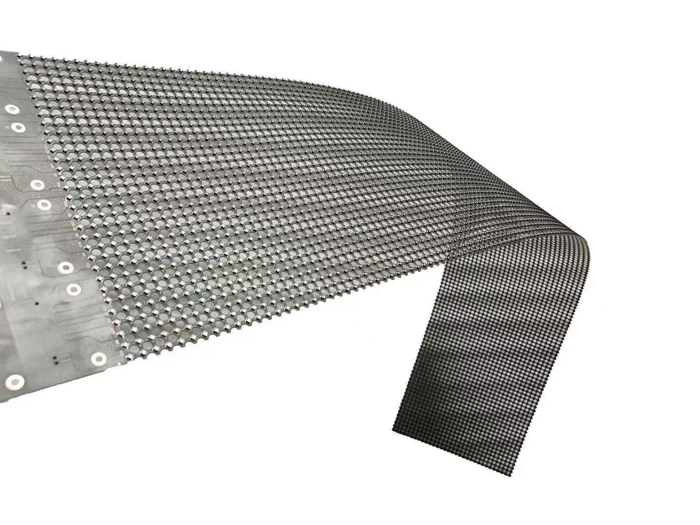 Holographic Transparent LED Screen, Naked Eye 3D Invisible Mesh LED Display, 90% High Light Transmittance Flexible Glass Window Digital Signage for Luxury Boutique, Shopping Mall Atrium, Commercial Building Facade & Concert Stage Performance