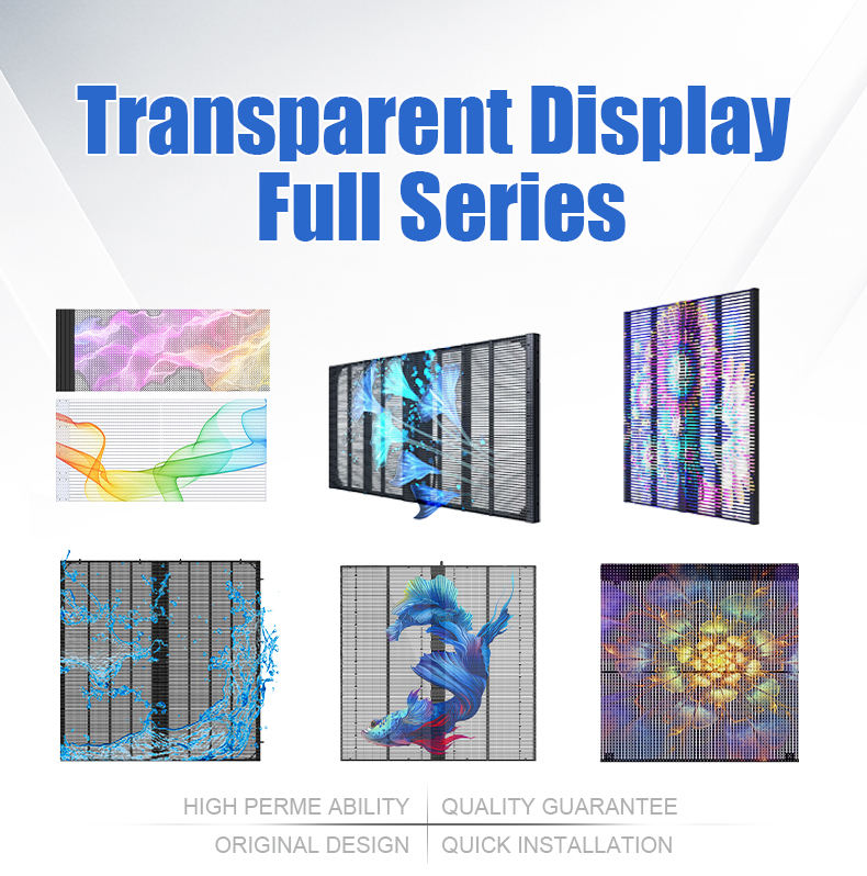 600cd indoor p3.91-7.81 transparent led display cabinet 1000x1000mm