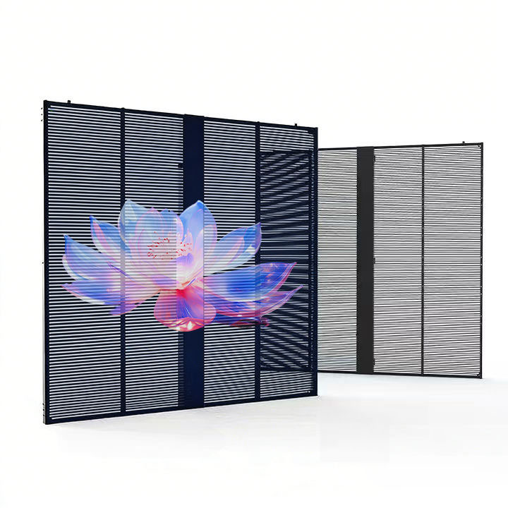 800-1500cd indoor p3.91-7.81 transparent led display cabinet 1000x1000mm