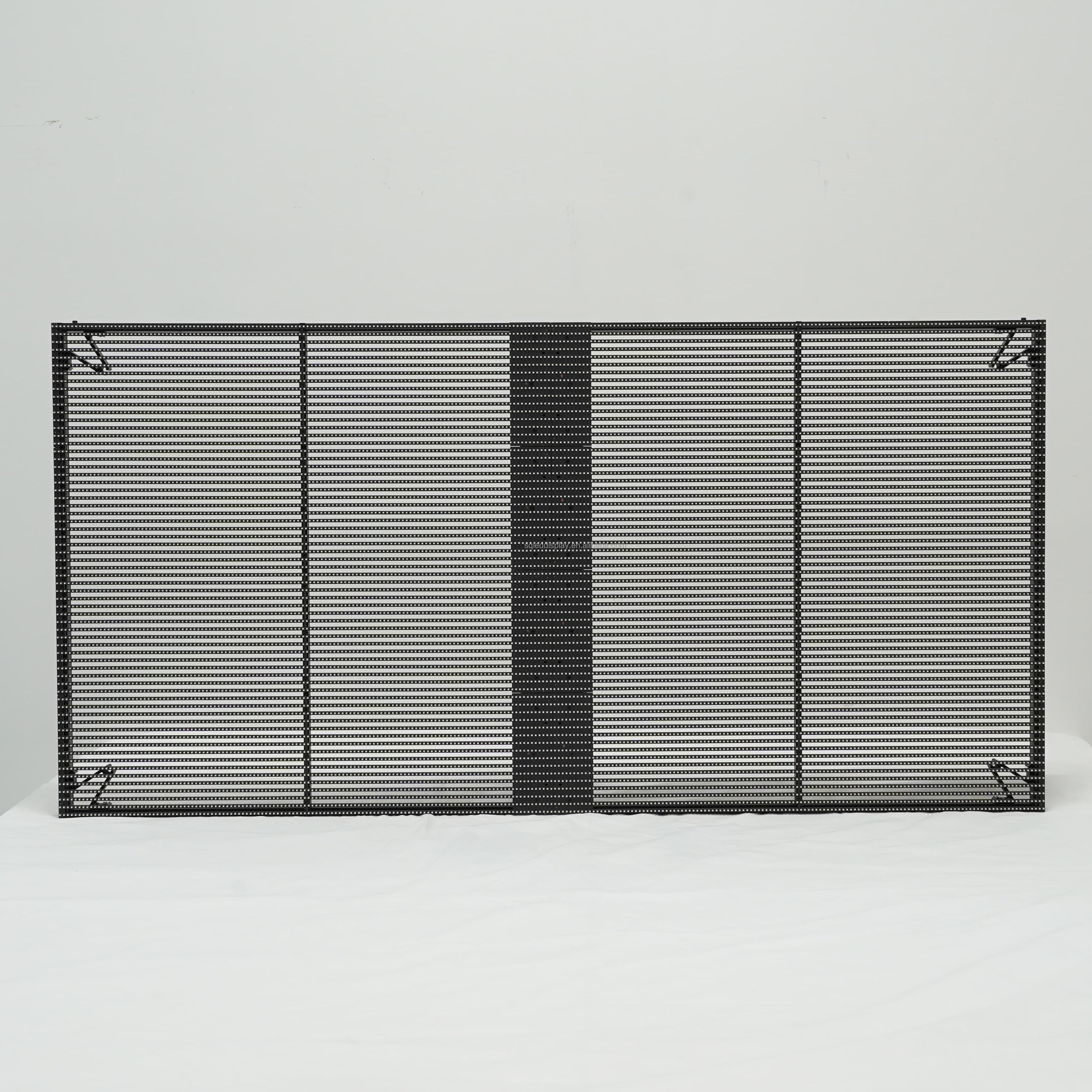 800-1500cd indoor p3.91-7.81 transparent led display cabinet 1000x1000mm