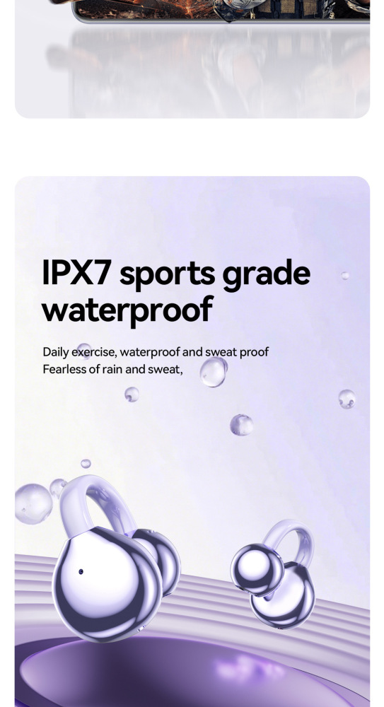 GL8 wireless clip-on earbuds