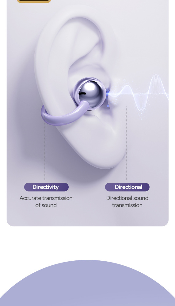 GL8 wireless clip-on earbuds