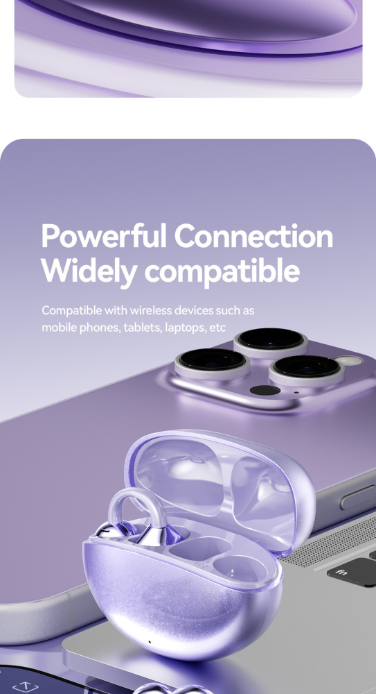 GL8 wireless clip-on earbuds