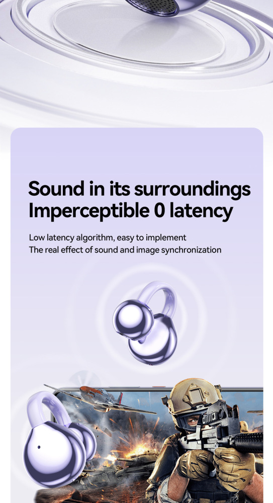 GL8 wireless clip-on earbuds