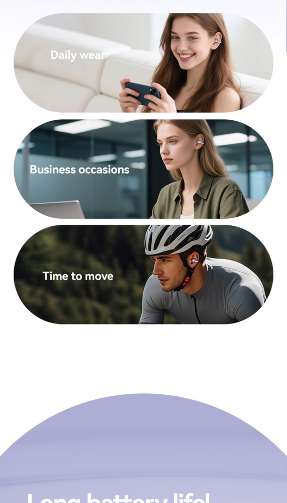 GL8 wireless clip-on earbuds