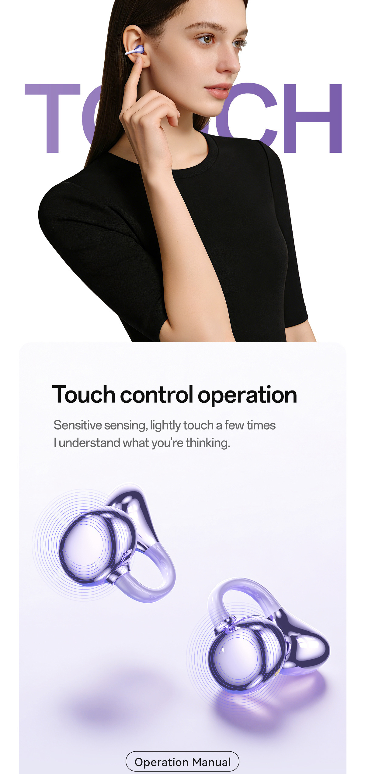 Clip-on Semi-in-Ear Bluetooth Headphones