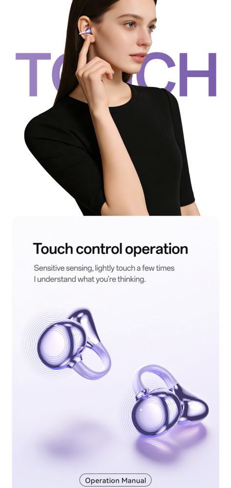 Clip-on Semi-in-Ear Bluetooth Headphones