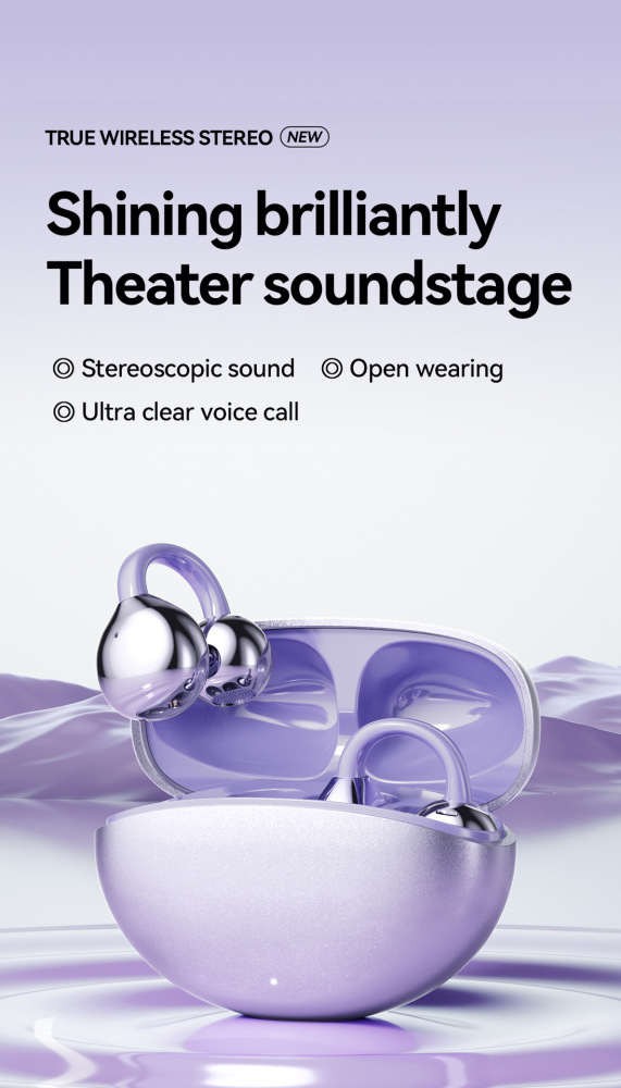 GL8 wireless clip-on earbuds