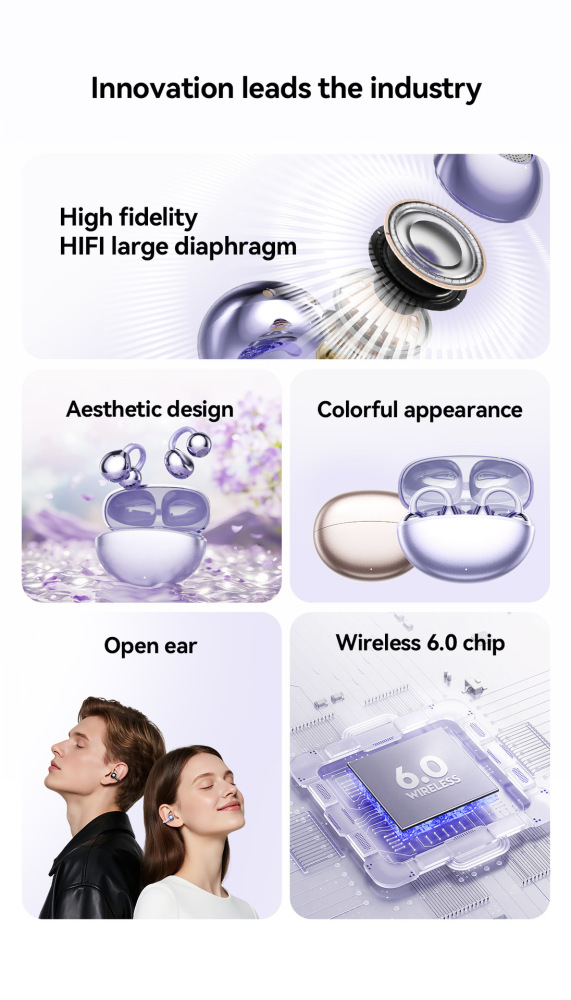 GL8 wireless clip-on earbuds