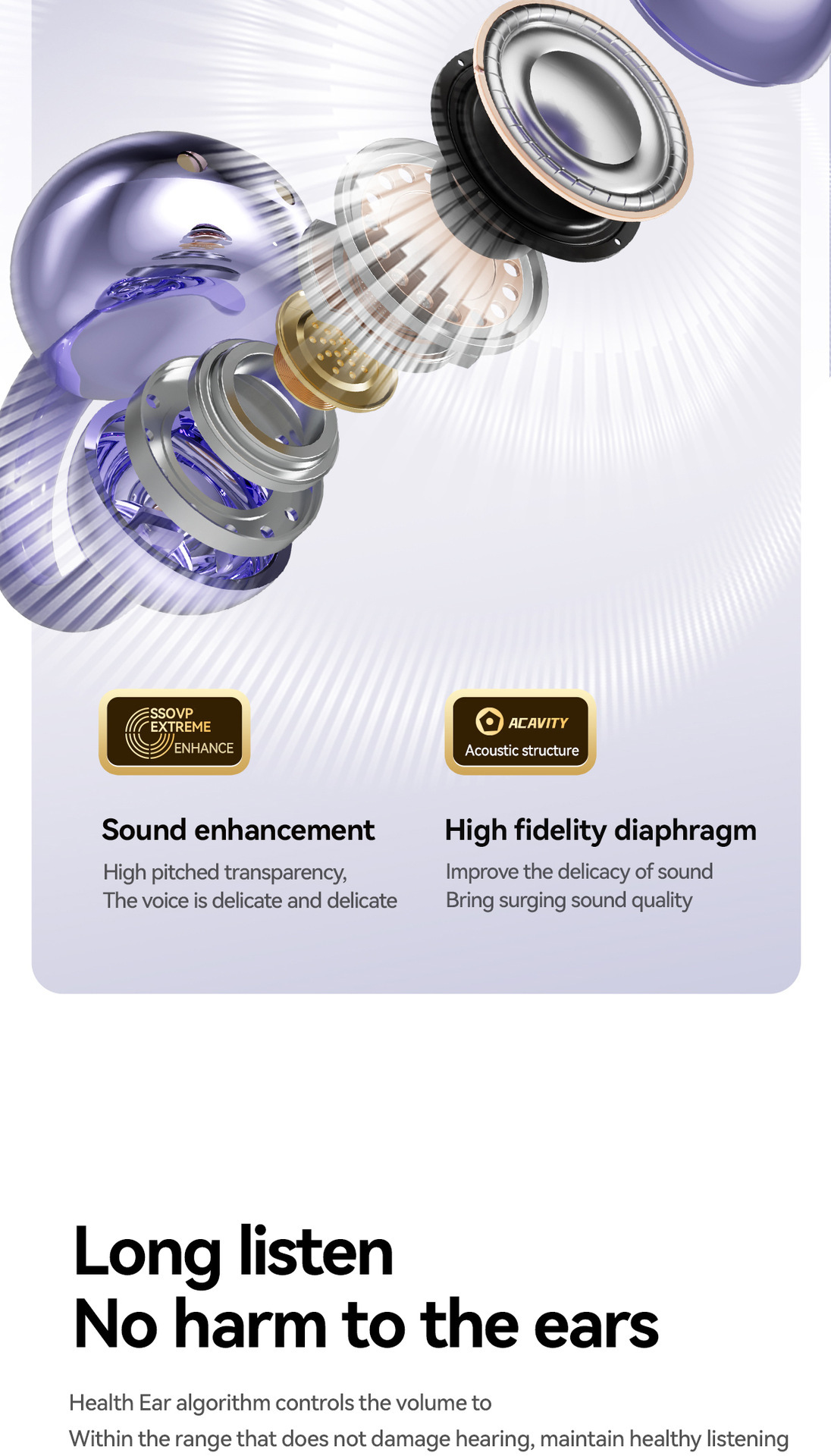GL8 wireless clip-on earbuds