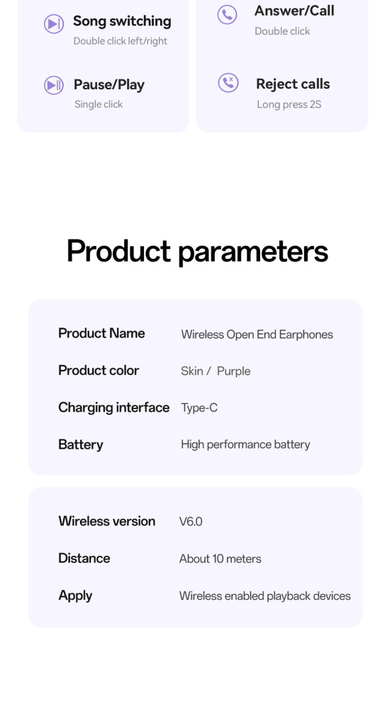Clip-on Semi-in-Ear Bluetooth Headphones