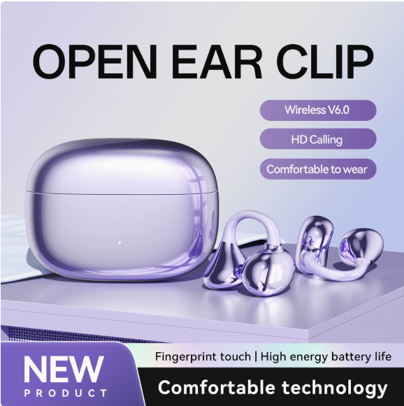 Clip-on Semi-in-Ear Bluetooth Headphones