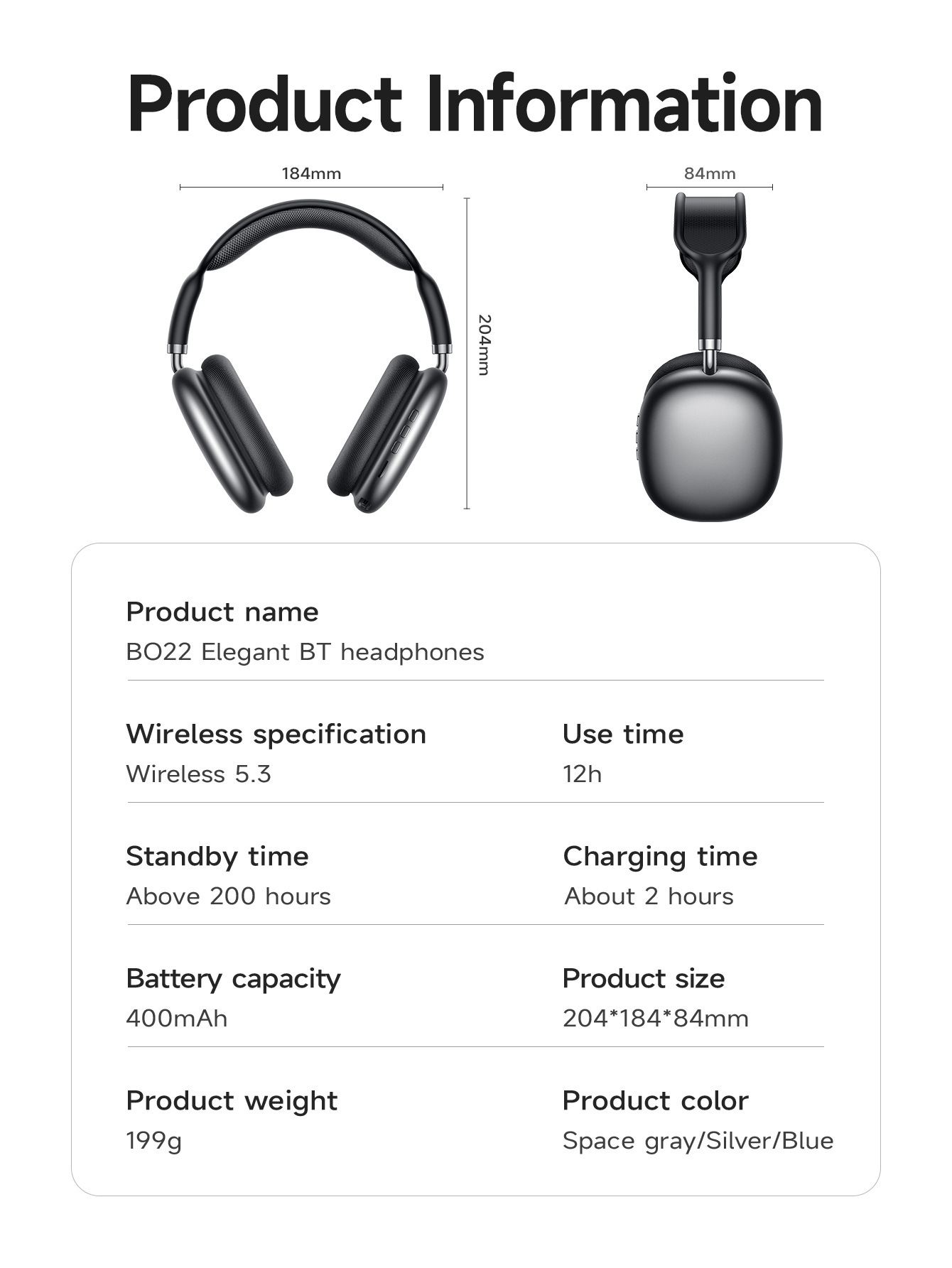 BOROFONE Wireless Headphones