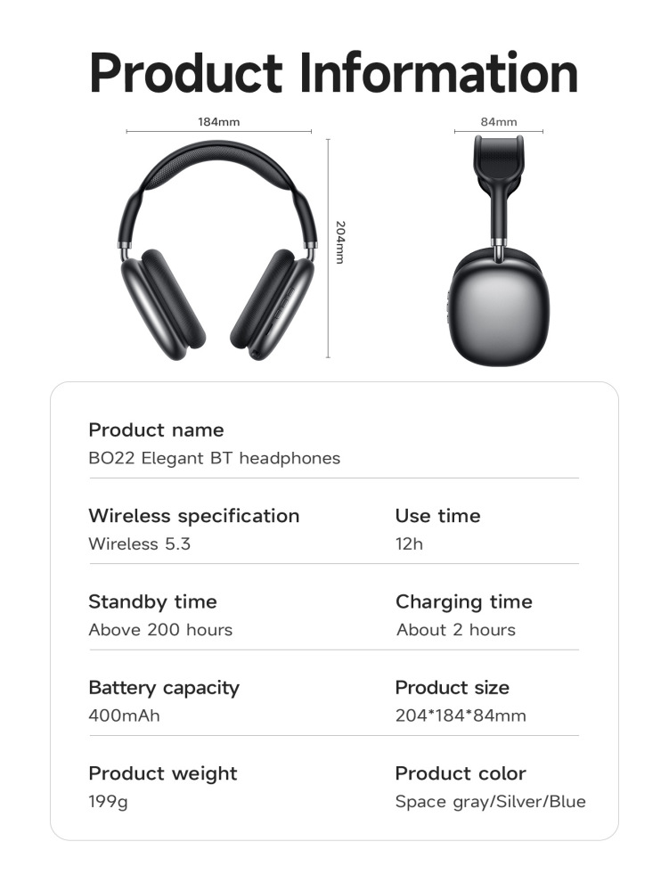 BOROFONE Wireless Headphones