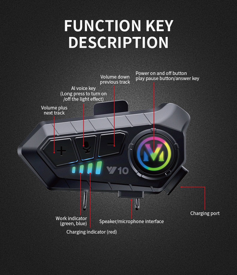 Motorcycle Helmet Bluetooth Headset