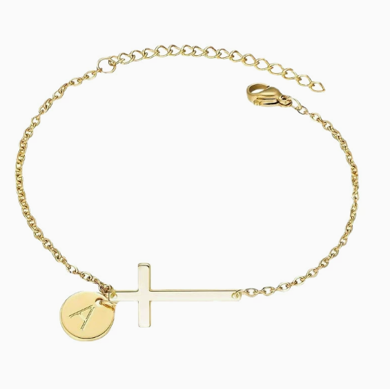 Minimalist cross charm bracelet