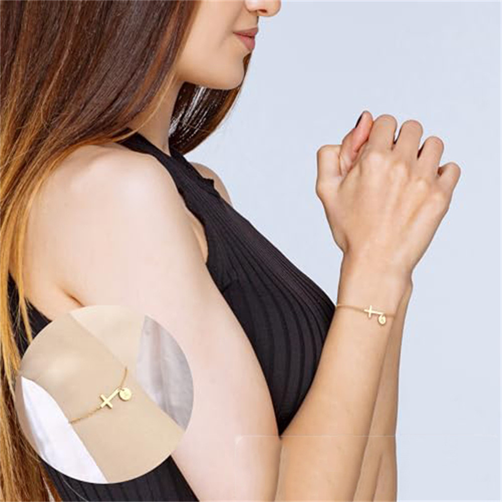 Minimalist cross charm bracelet