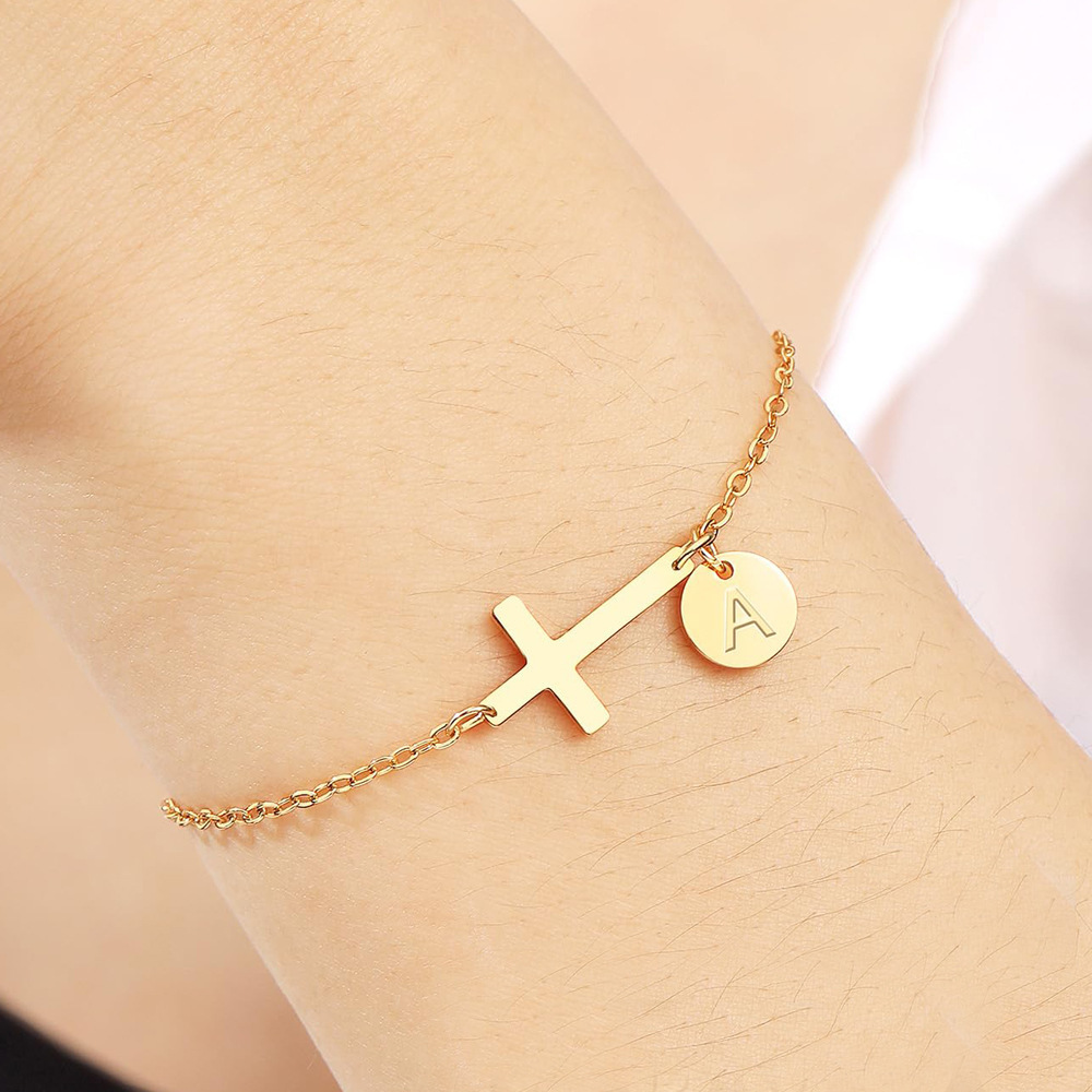 Minimalist cross charm bracelet