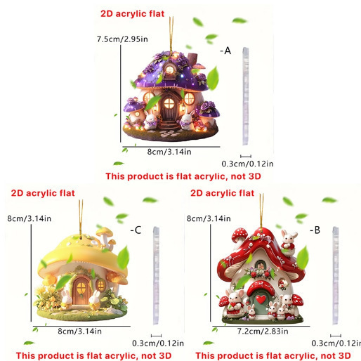 Easter Bunny Mushroom Pendant for Car & Backpack