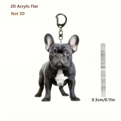 Black Dog Pendant with Circle Keyring