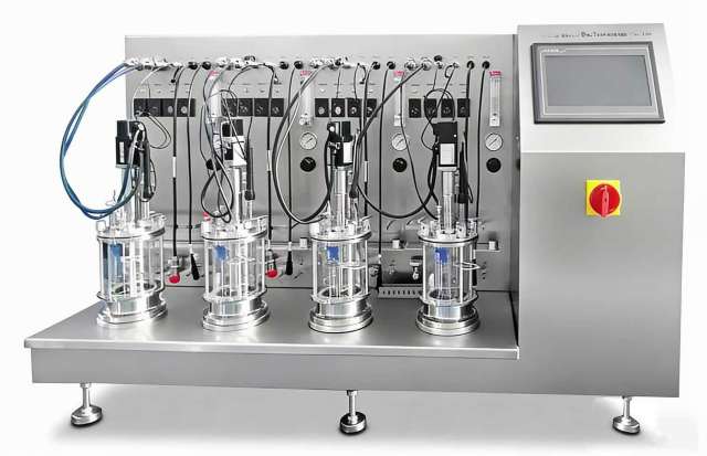 1L four-linked glass fermenter