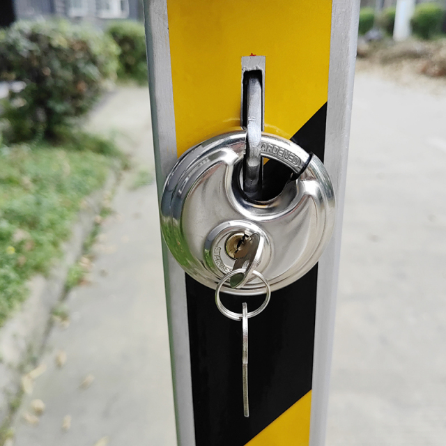 RICJ Stainless Steel Manual Retractable Bollard with Integral Lock