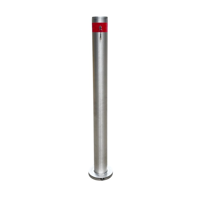 Heavy duty steel parking post with base socket for easy removal