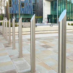 Modern Slant Top Stainless Steel Bollard