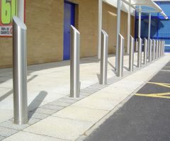 Modern Slant Top Stainless Steel Bollard
