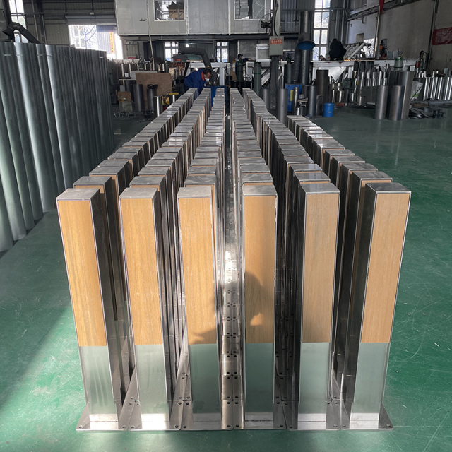 Square Bollard With WPC Wood Plate