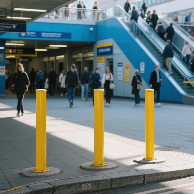 Fixed Surface Mount Yellow Safety Post
