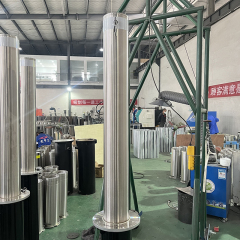 Round Stainless Steel Manual Lift Retractable Driveway Bollard