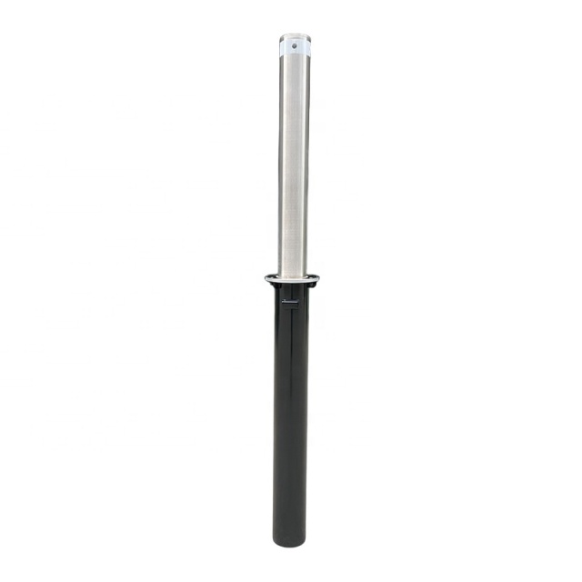 Round Stainless Steel Manual Lift Retractable Driveway Bollard
