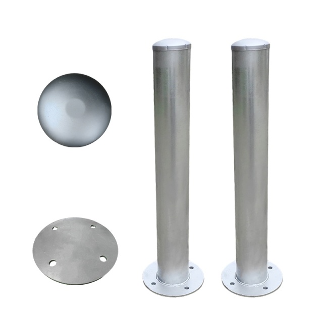 Heavy-duty hot-dipped galvanized steel bollard for roadway protection